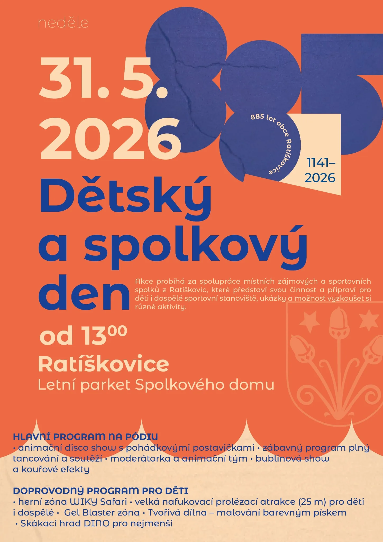 Program oslav 885 let Ratíškovice – plakát č. 4